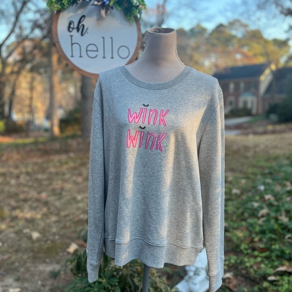 Kate Spade β οΈ Wink Wink π Sweatshirt, XL, EUC, Grey - Picture 1 of 9